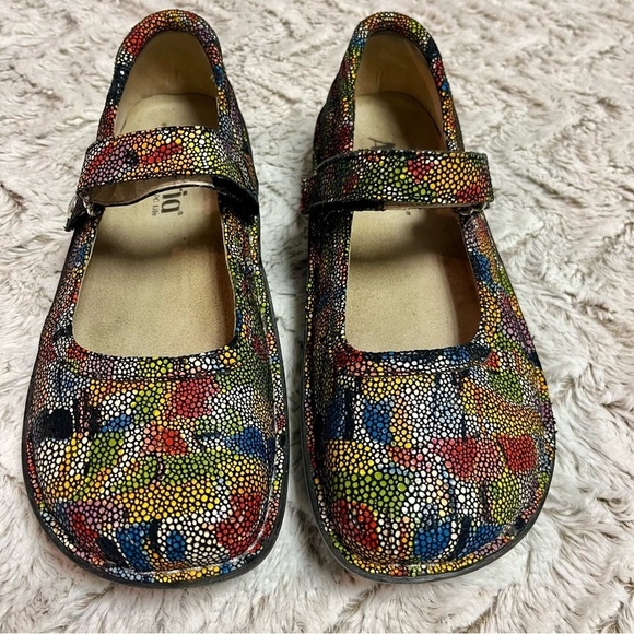 Alegria Mary Jane Multicolored Artsy Boho Clogs Size 8 - Picture 1 of 9